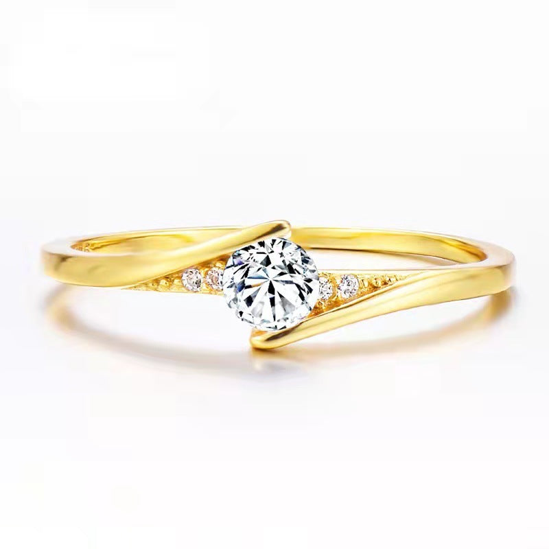 Women's Gold-Plated Engagement Ring Ring - Hiccupzz