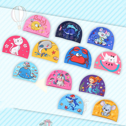 Children's Swimming Hat Printed Cartoon Comfortable Swimming Cloth Hat - Hiccupzz