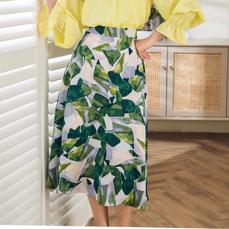 Elegant And Versatile High-waisted Slim A-line Skirt - Hiccupzz