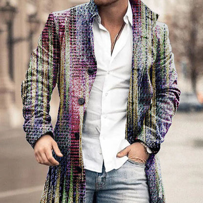 Autumn And Winter New Men's Woolen Stand Collar Medium Long Pocket Casual Coat - Hiccupzz