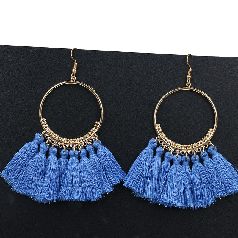 Women's Bohemian Fashion Long Tassel Earrings - Hiccupzz