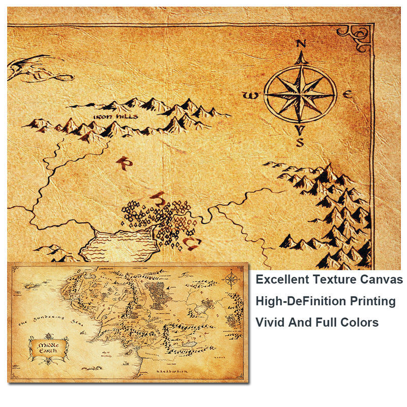 Vintage Style Movie Map Canvas Painting Home Decor - Hiccupzz