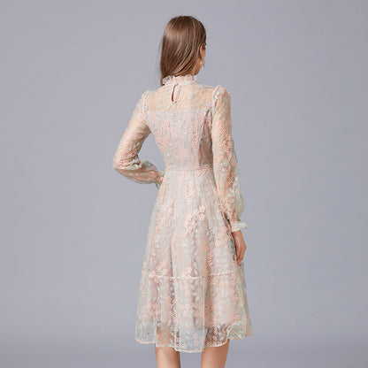 Heavy Embroidery Mesh Yarn Dress Femininity Skirt - Hiccupzz
