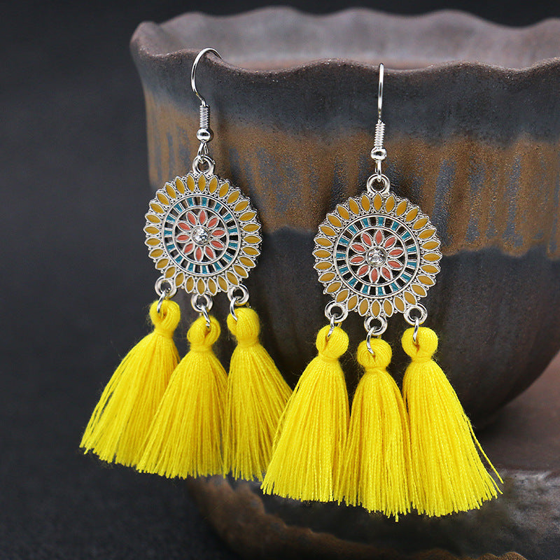 Women's Bohemian Fashion Long Tassel Earrings - Hiccupzz