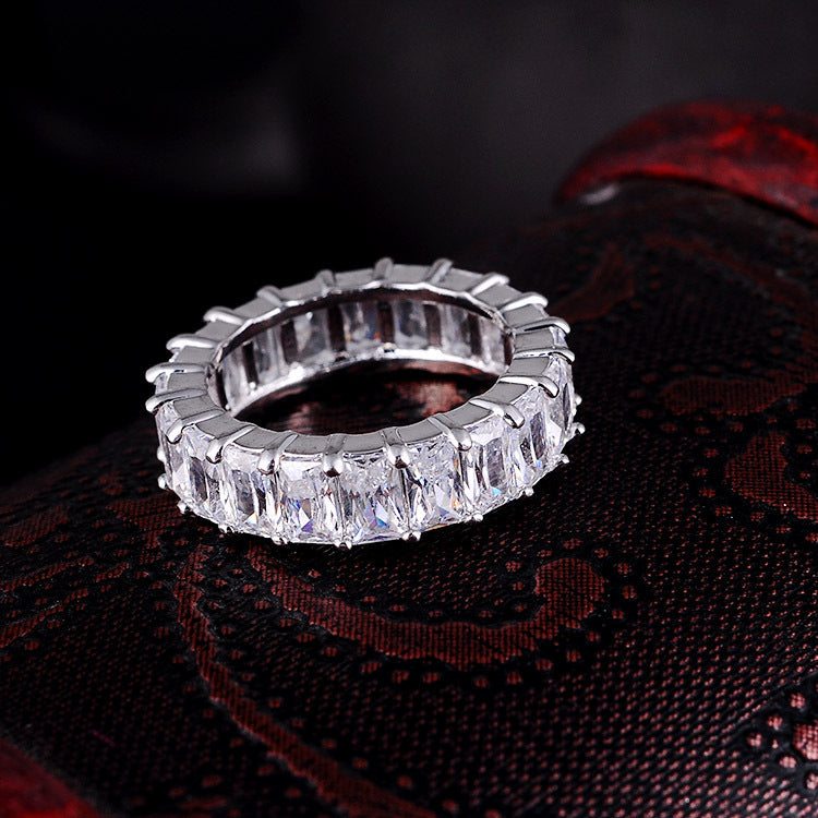 Couple pair ring zircon platinum ring