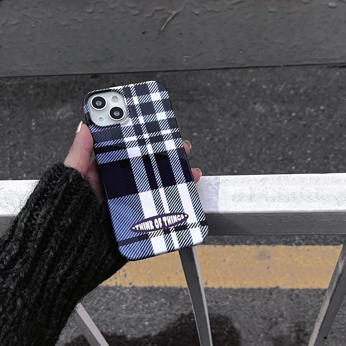 Vintage Blue Checkered Phone Case Protector