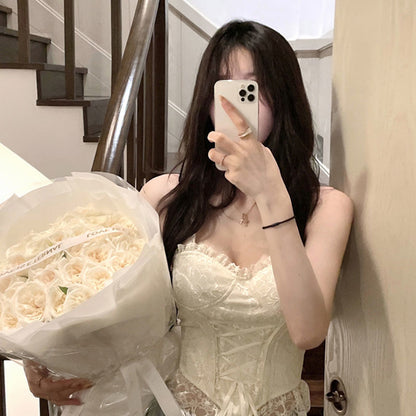 Design Feel Sweet And Spicy Bottom Shirt Pure Lace Top - Hiccupzz