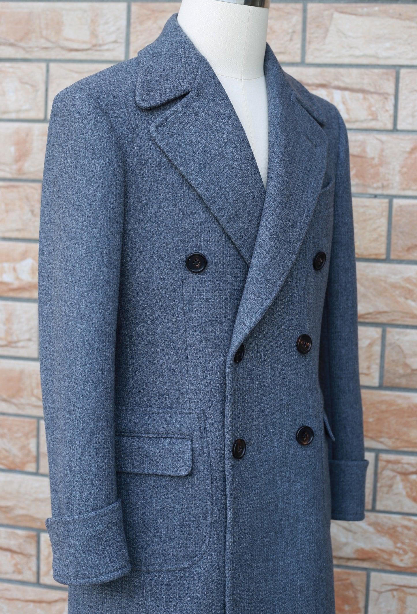 Men's Wool Double Breasted Polo Coat - Hiccupzz