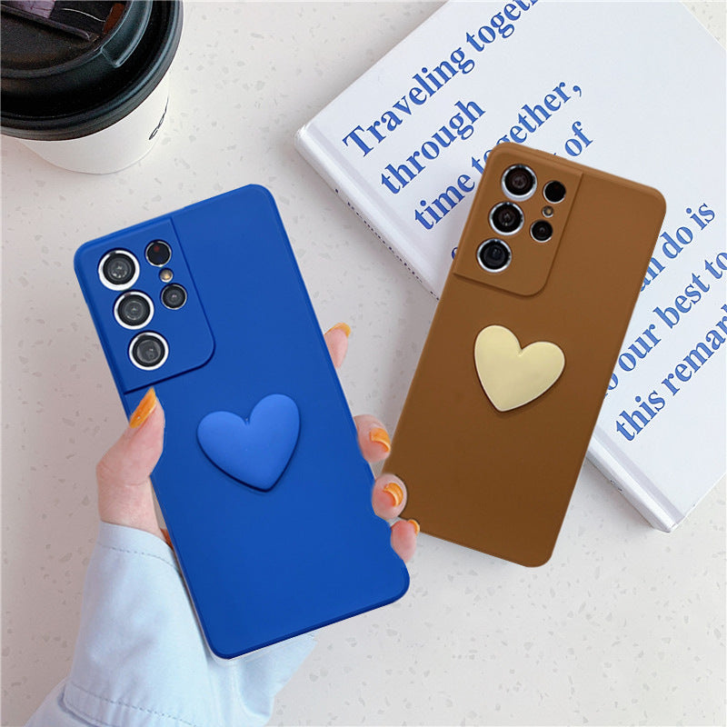 Funda para teléfono móvil de goma blanda con diseño de amor simple