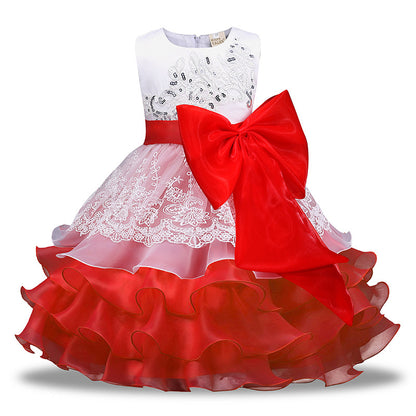 Girls' Sequined Dress Bow Kids Skirt - Hiccupzz