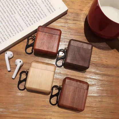 Compatible with Apple, Compatible with Apple , Solid wood bluetooth earphone case - Hiccupzz