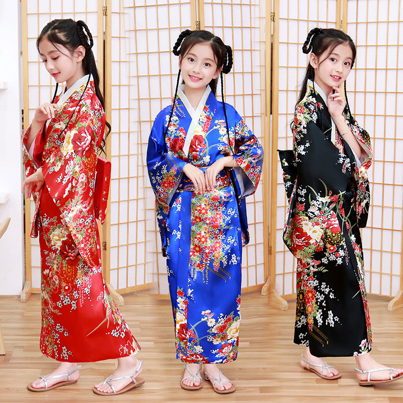 Kids Kimono Print Japanese Bathrobe Girls - Hiccupzz