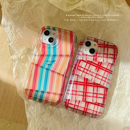 Ins Irregular Plaid Striped Phone Case Simple - Hiccupzz