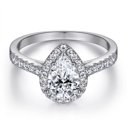 Zircon Set Ring V-shaped Row Ring Simulation Diamond - Hiccupzz