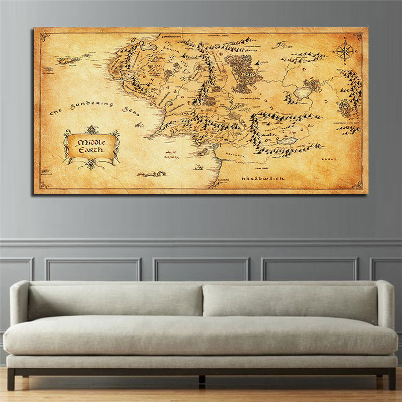 Vintage Style Movie Map Canvas Painting Home Decor - Hiccupzz