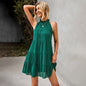 Summer Sleeveless A-line Casual Halter Vest Dress - Hiccupzz