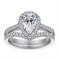 Zircon Set Ring V-shaped Row Ring Simulation Diamond - Hiccupzz