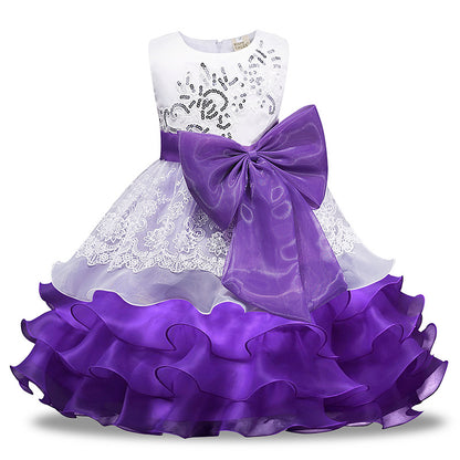 Girls' Sequined Dress Bow Kids Skirt - Hiccupzz