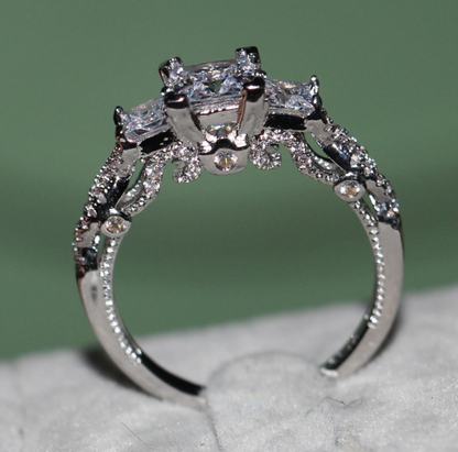 Rose gold square ring female classic wedding ring wish ring - Hiccupzz