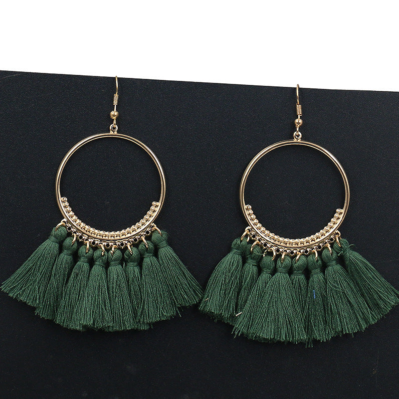 Women's Bohemian Fashion Long Tassel Earrings