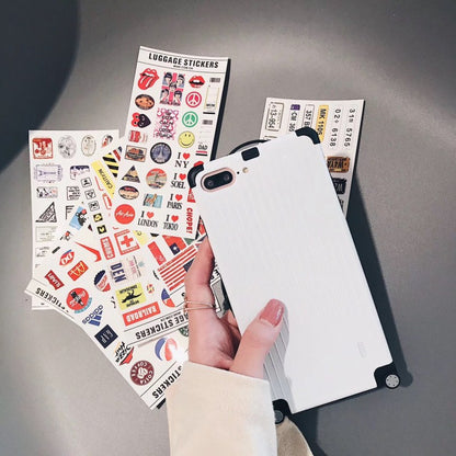 Travel Suitcase Phone Case with DIY Free Stickers 8pcs - Hiccupzz