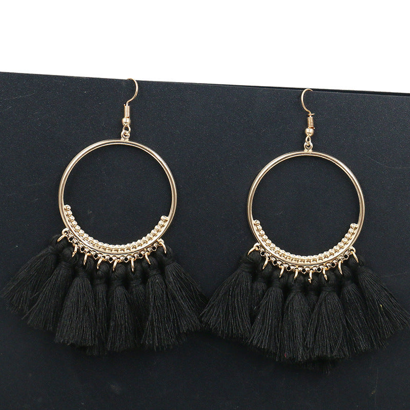 Women's Bohemian Fashion Long Tassel Earrings - Hiccupzz