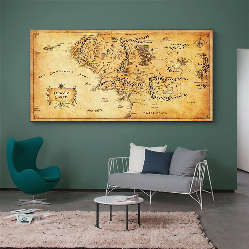 Vintage Style Movie Map Canvas Painting Home Decor - Hiccupzz
