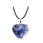 Hand-carved Love Heart Shaped Rough Stone Peach Heart Crystal Necklace - Hiccupzz