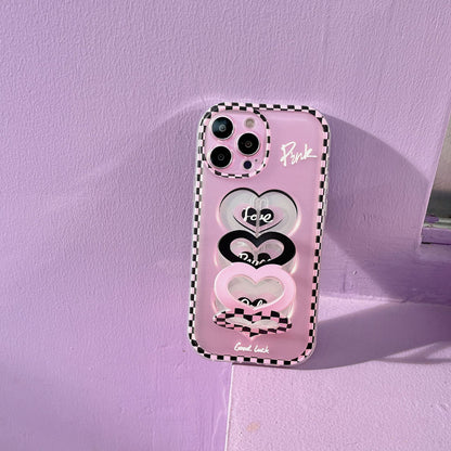 Love Wristband Pink Border Checkerboard Mobile Phone - Hiccupzz