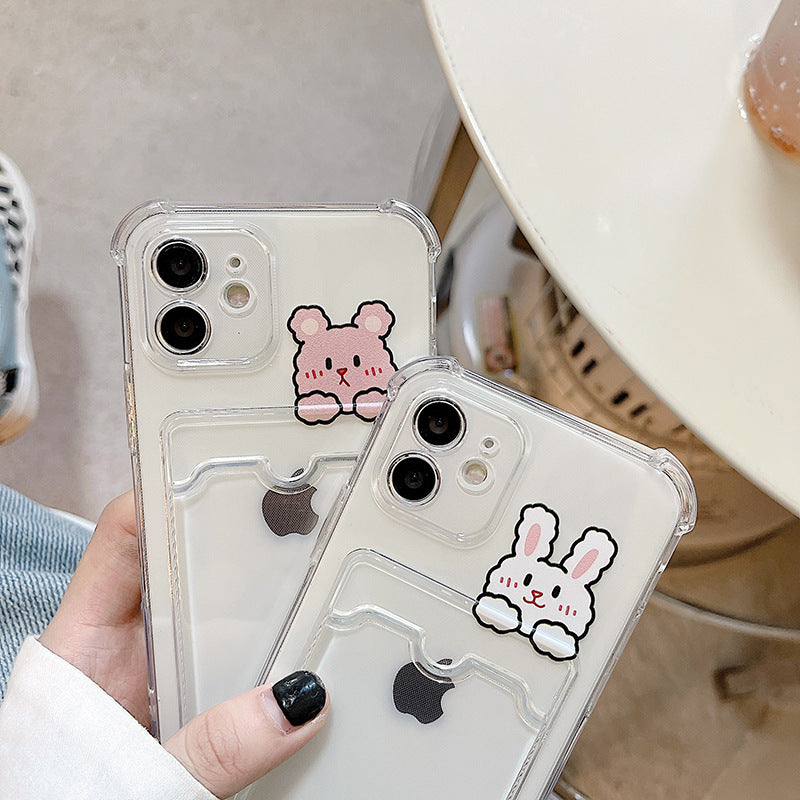 Bear Transparent Shell Mobile Phone Case