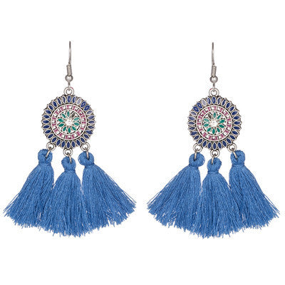 Women's Bohemian Fashion Long Tassel Earrings