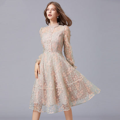 Heavy Embroidery Mesh Yarn Dress Femininity Skirt - Hiccupzz