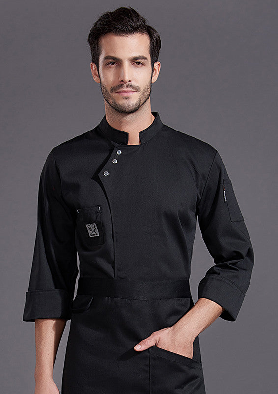 Ropa de trabajo de chef para hombre, de verano, manga corta, transpirable, para repostería y catering