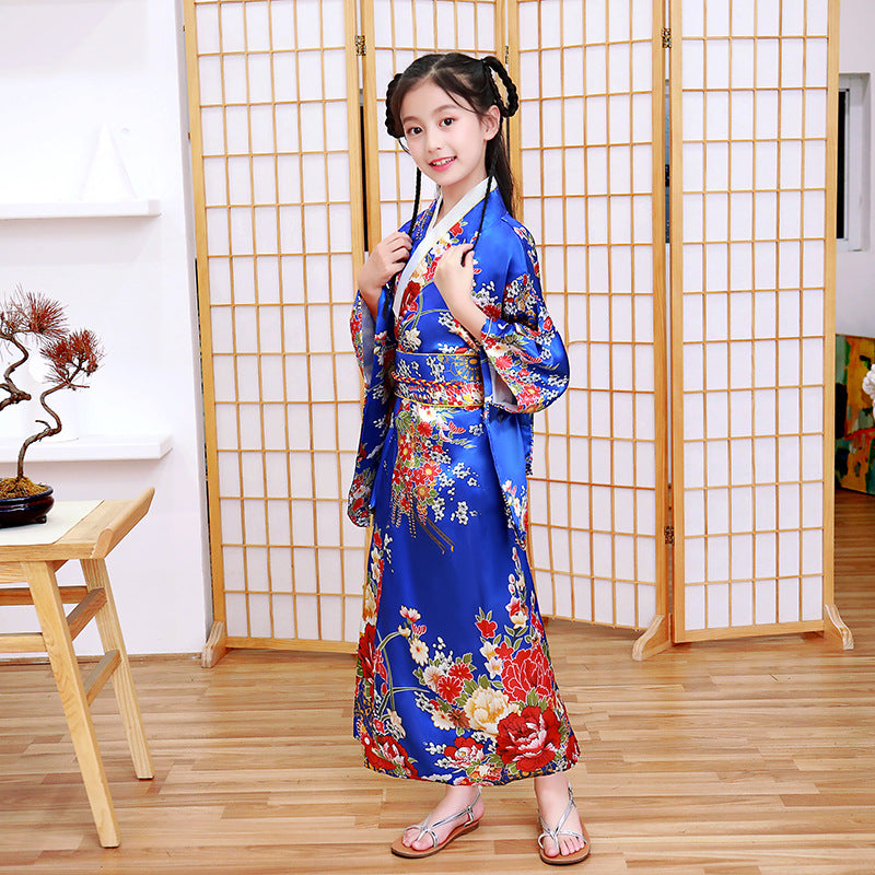 Kids Kimono Print Japanese Bathrobe Girls - Hiccupzz