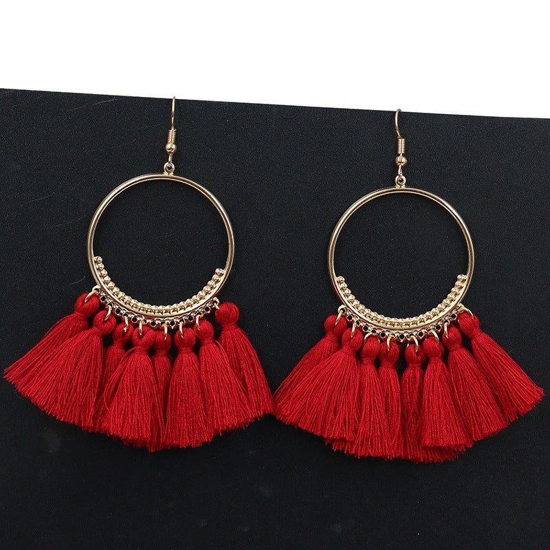 Women's Bohemian Fashion Long Tassel Earrings