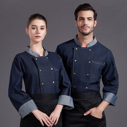 High-grade Hotel Restaurant Club Restaurant Head Chef Denim Work Clothes - Hiccupzz