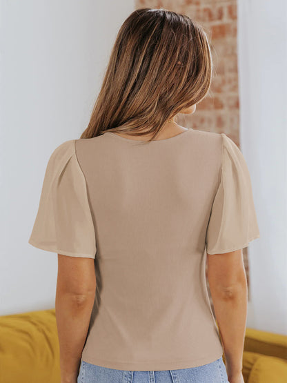 Women's Thread Knitted Casual Versatile T-shirt - Hiccupzz