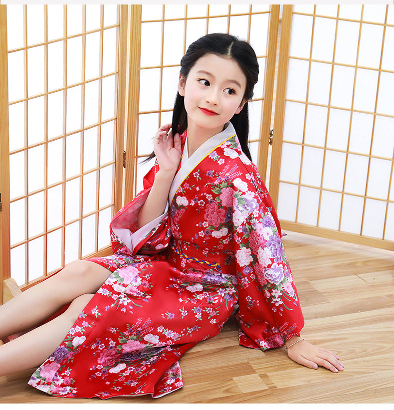 Kids Kimono Print Japanese Bathrobe Girls - Hiccupzz