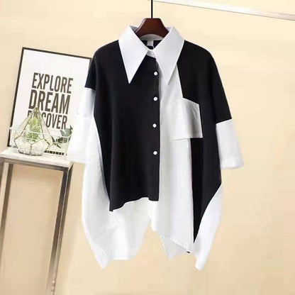 Two Piece Loose Design Patchwork Shirt Cargo Pants - Hiccupzz