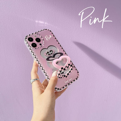 Love Wristband Pink Border Checkerboard Mobile Phone - Hiccupzz