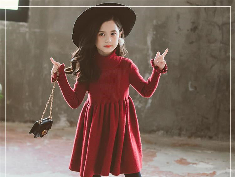 Girls' dresses in big kids knitting - Hiccupzz