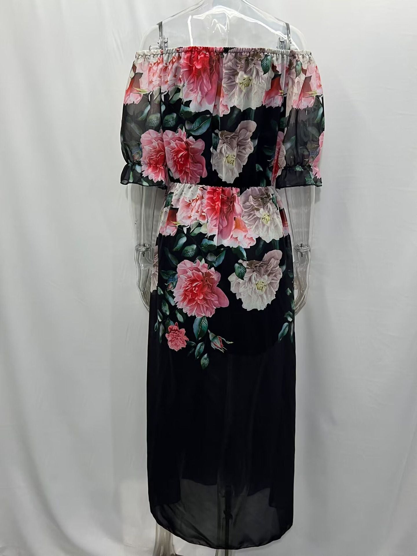 New Women's Floral Off-neck Slim Hem Dress