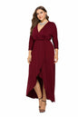N V-neck Batwing Sleeve Large Hem Sheath Solid Color Dress - Hiccupzz