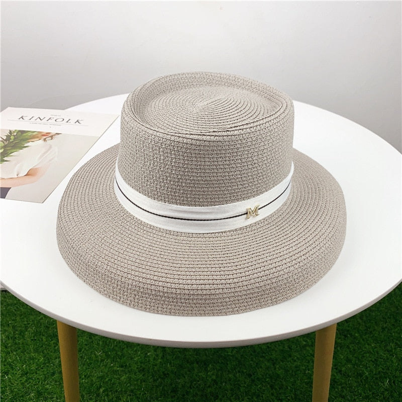 Summer hat new female sun hat folding beach hat big brim travel sunscreen Hepburn wind sun hat travel