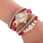 Leather bracelet Quartz luxury winding diamond wristwatch for women - Hiccupzz