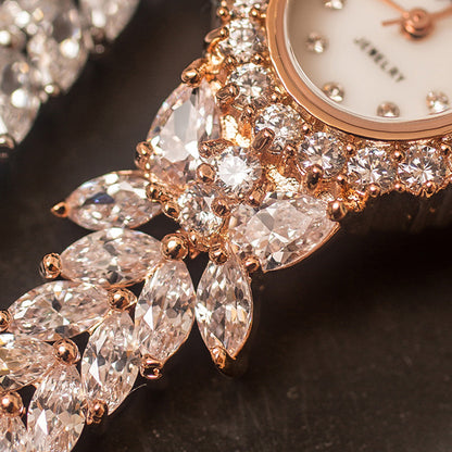 New Diamond Simple Iced Out Baguette Zircon quartz Watch Jewelry Female Watch Band Fancy Ladies Women's MOP Wrist Watches - Hiccupzz