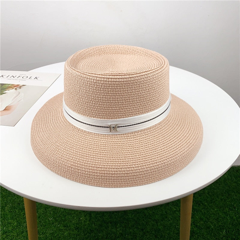 Summer hat new female sun hat folding beach hat big brim travel sunscreen Hepburn wind sun hat travel