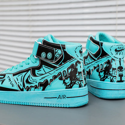 Ziitop Hot Sale Anime Shoes One Piece High-top Sneakers Walking Style Shoes Graffiti Trend Men's Casual Shoe - Hiccupzz