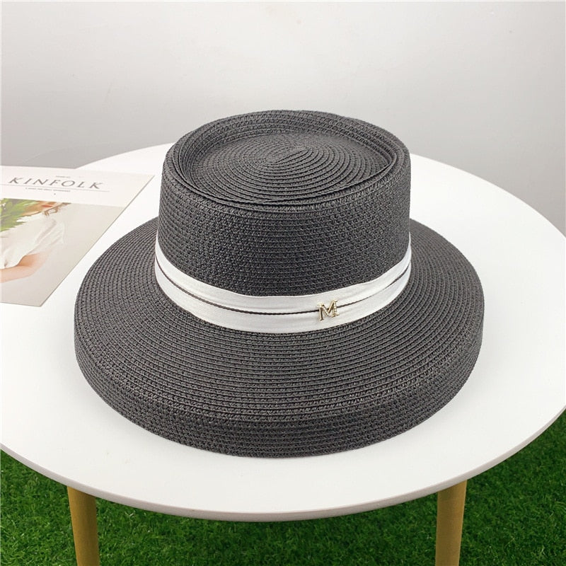 Summer hat new female sun hat folding beach hat big brim travel sunscreen Hepburn wind sun hat travel