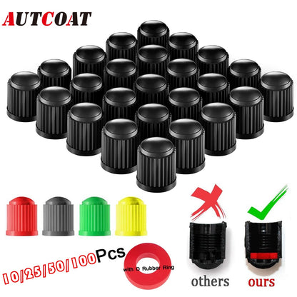 Tire Stem Valve Caps, with O Rubber Ring - Hiccupzz